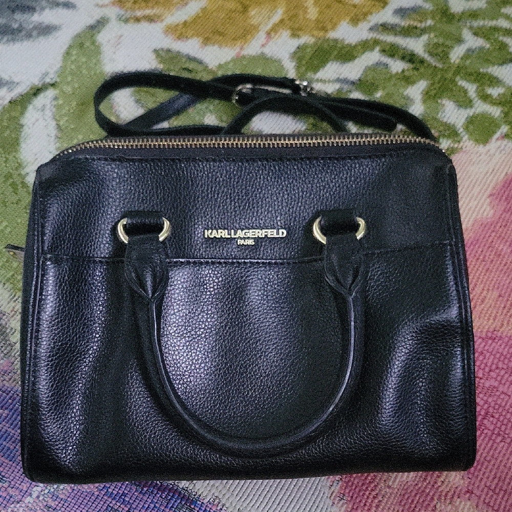 Karl Lagerfeld Black Satchel Bag